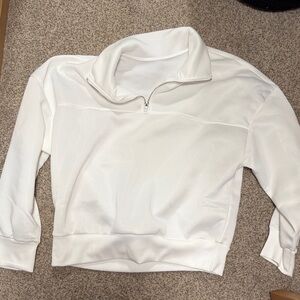 SHEIN White Zip-Up Sweatshirt